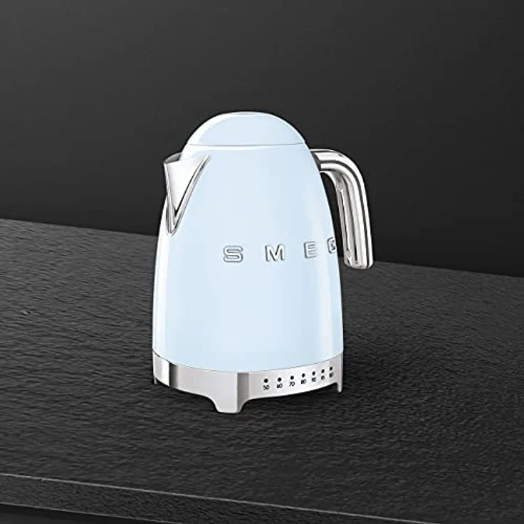Smeg KLF04PBEU Wasserkocher, 2400W, 1,7L, Edelstahl, pastellblau – Bild 2