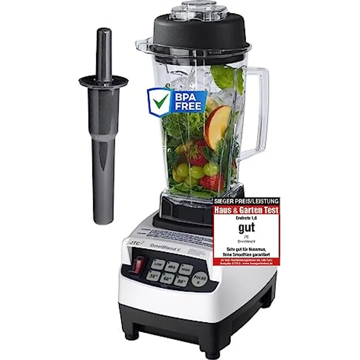 yayago OmniBlend Smoothie Maker 2L in weiß I Standmixer inkl. BPA-freiem Behälter & 6-Klingen-System aus Edelstahl I ideal für grüne Smoothies I mit 3 PS Motor – Bild 1