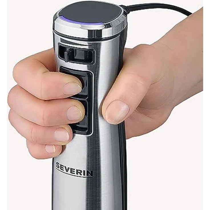 Severin 3773 Stabmixer, 1000W, Mixstab mit 4-Klingen-Edelstahlmesser, abnehmbarer Pürierstab mit Mixbehälter, edelstahl – Bild 4
