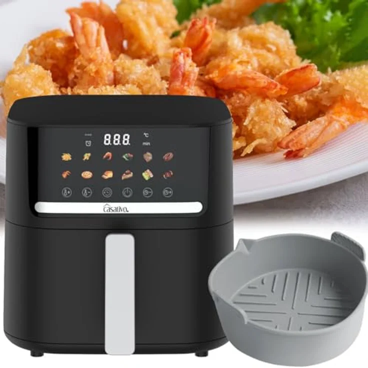 Casativo Heißluftfritteuse CH9693, 1600 W, 11 Programme, 6,5L Volumen, LED-Touch-Display – Bild 1