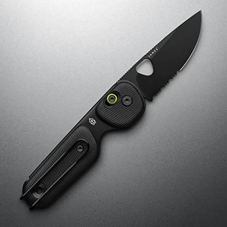 The James Brand The Redstone Taschenmesser mit Gezackter Klinge aus Klingenstahl Sandvik 12C27 in der Farbe Black-Black, Klingenlänge: 6.3 cm, Gesamtlänge geöffnet: 15.6 cm, KN118165-01 – Bild 2