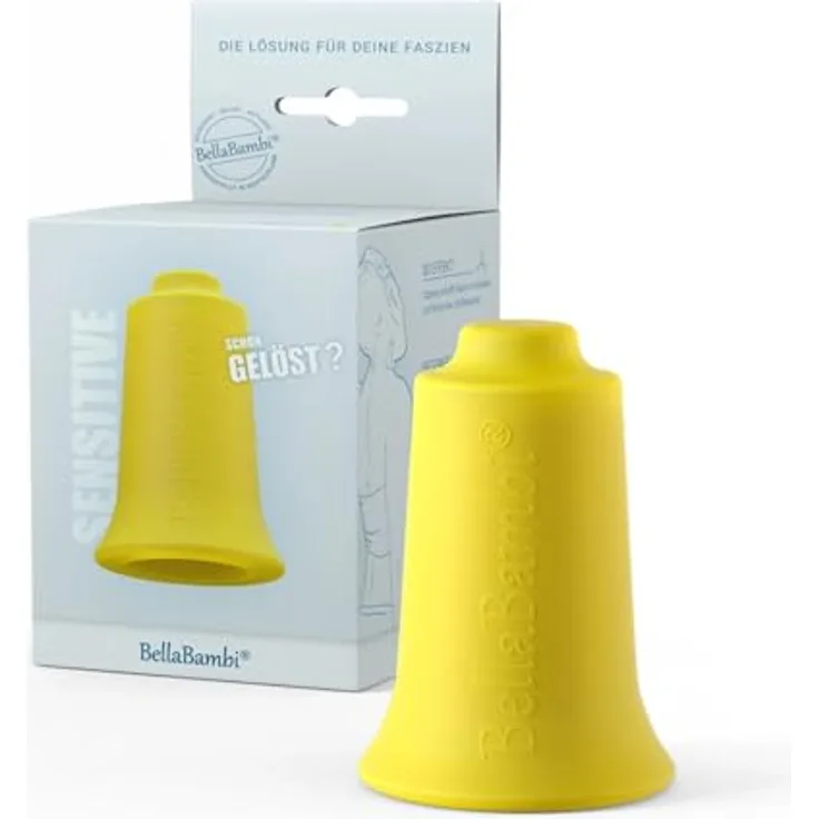 BellaBambi original Schröpfglas | vielseitige Saugglocken Cups für Faszien-Massage & Trigger-Pointer | Made in Germany | Intensität Sensitive - Zitronengelb