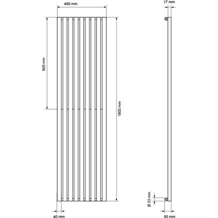 ECD Germany Paneelheizkörper Vertikal 480 x 1800 mm Weiß, Design Flach Heizkörper Einlagig Badheizkörper, Elegantes Design und Hochwertige Verarbeitung, Vielseitig Einsetzbar und Einfache Montage – Bild 2