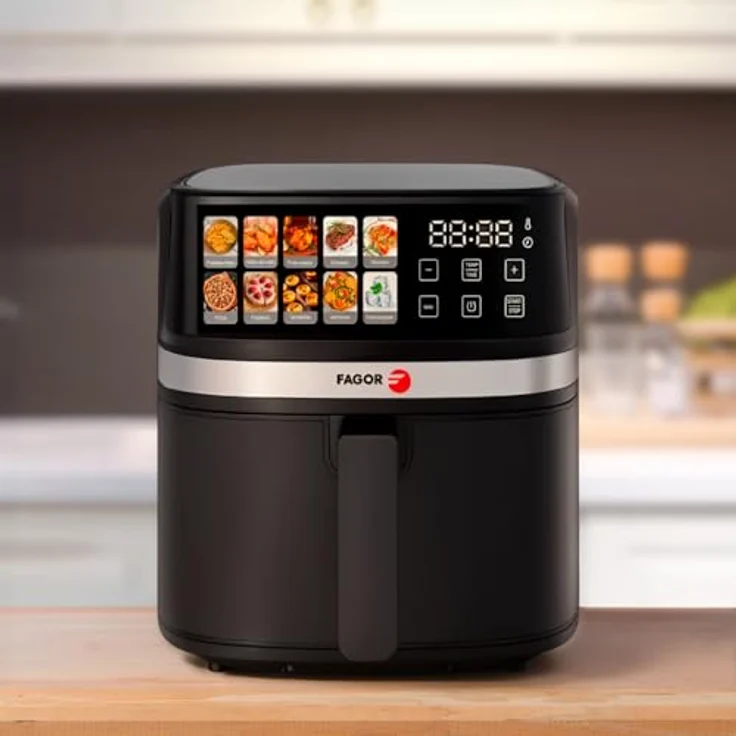 Fagor Naturfry Luxe, Luftfritteuse mit 2200 W, 8 l Fassungsvermögen, Touch-Bedienfeld mit 10 Funktionen, Temperaturregelung 80-200 °C – Bild 3