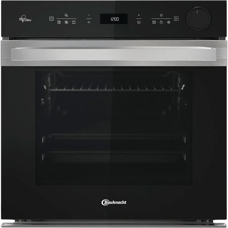 BAUKNECHT Einbaubackofen BIK5S DP8F2 ES, 2-fach Teleskopauszug, Pyrolyse & Hydrolyse, AirFry-Funktion, schwarz