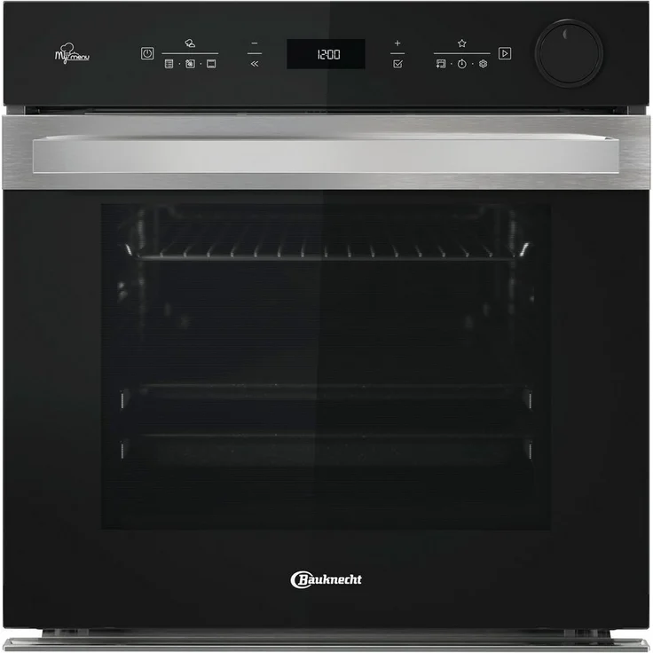 BAUKNECHT Einbaubackofen BIK5S DP8F2 ES, 2-fach Teleskopauszug, Pyrolyse & Hydrolyse, AirFry-Funktion, schwarz – Bild 1