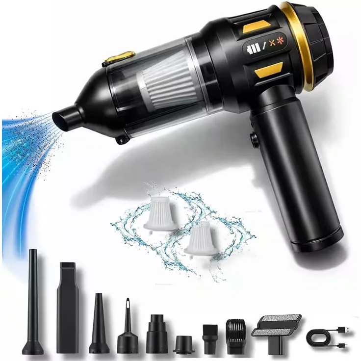 Goldstern-Tech Akku-Handstaubsauger PowerVac, kabellos, leicht & kompakt, 2-in-1 mit USB-Ladefunktion und HEPA-Filter