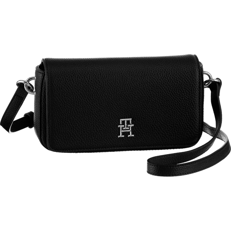 Tommy Hilfiger Umhängetasche TH EMBLEM FLAP CROSSOVER, BDS Black, mit TH-Emblem vorne – Bild 1