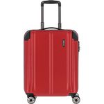 travelite 4-Rad Handgepäck Koffer erfüllt IATA Bordgepäckmaß, Gepäck Serie City: Robuster Hartschalen Trolley mit kratzfester Oberfläche, 55 cm, 40 Liter, Rot