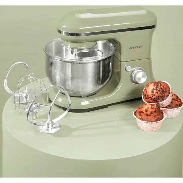 Cecotec Cecomixer Merengue 5L, Rühr- und Knetmaschine mit 1200 W, 6 Stufen, 5-Liter-Edelstahlschüssel, elegantes grünes Design und Zubehör – Bild 5