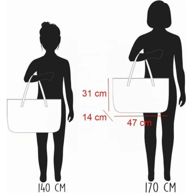 Vadobag Shopper Damen Umhängetasche Hello Kitty, geräumige Strandtasche mit Reißverschluss, 32x48x14 cm, Polyester – Bild 5