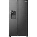 Hisense RS5P535NTFE Side-By-Side Kühl-Gefrier-Kombination, 376 Liter Kühlteil, 190 Liter Gefrierteil, Wasser-/Eisspender, Total NoFrost, Multi AirFlow, FastFreeze, schwarz