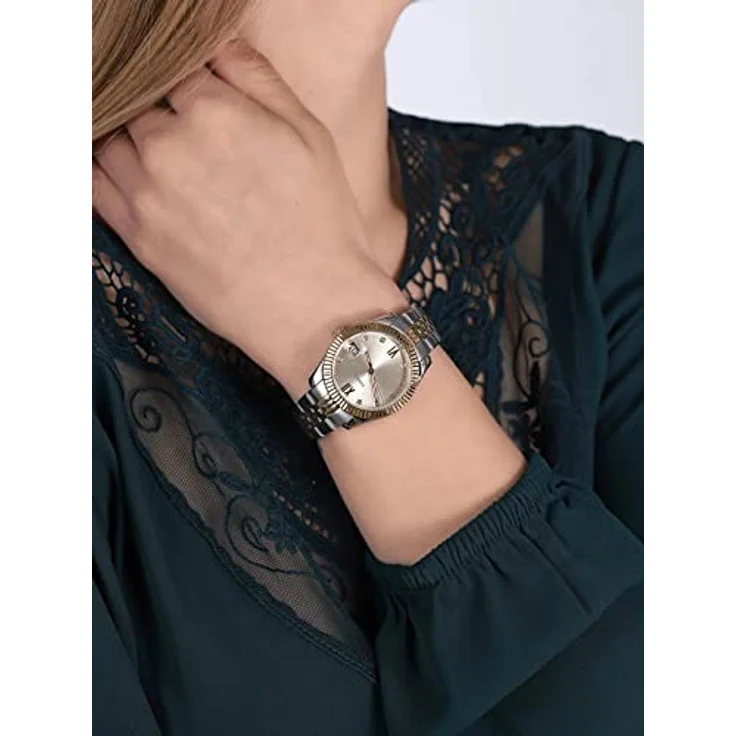 Fossil Damenuhr Scarlette Mini, Quarzwerk, 32mm Silbernes Edelstahlgehäuse mit Edelstahlarmband, ES4949 – Bild 5