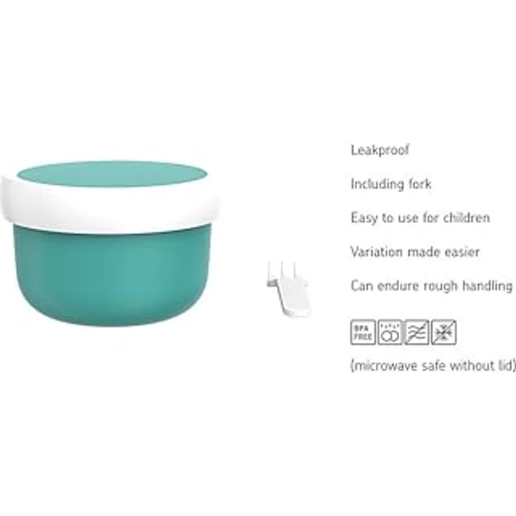 Mepal Campus Fruchtbox, 300 ml mit Gabel für Kinder, spülmaschinen- und mikrowellengeeignet, blau – Bild 6