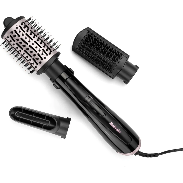 BaByliss Warmluftbürste Style Smooth 1000 AS128E, 1000W, mit Ionen-Technologie, inkl. 3 Aufsätzen, schwarz – Bild 1
