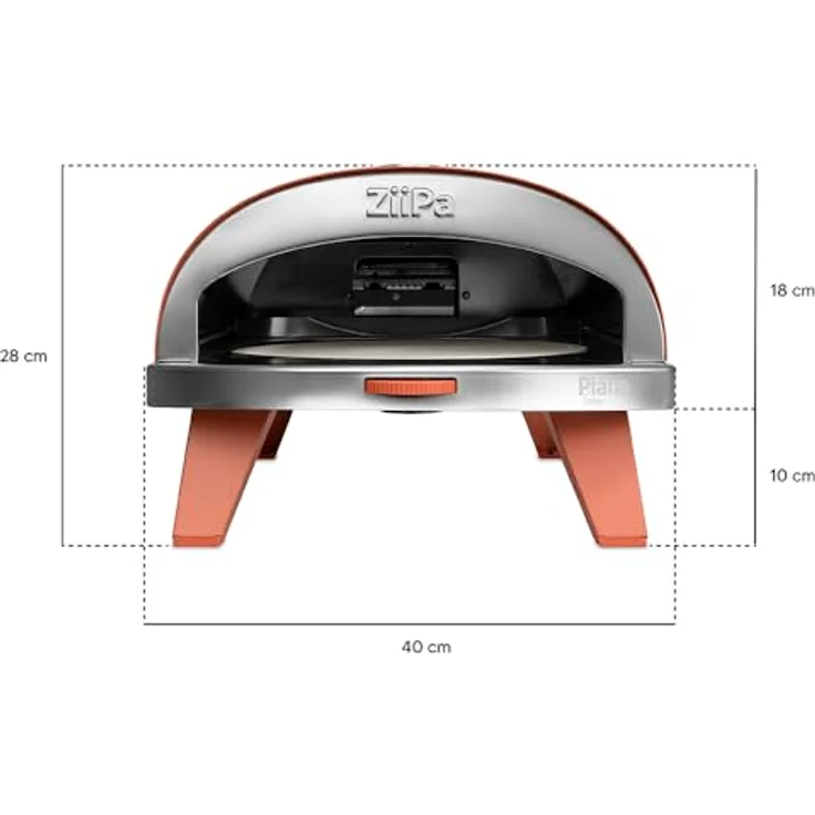 ZIIPA Gas Pizzaofen Piana terr, kompakter Minibackofen mit drehbarem feuerfestem Stein und präziser Temperaturkontrolle – Bild 6