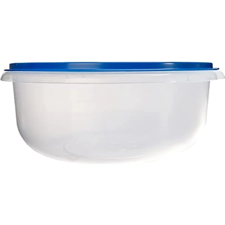 axentia Teigschüssel mit Plopp-Deckel - Hefeteigschüssel rund - Schüssel transparent - Salatschüssel groß - Plastikschüssel 6 Liter - Kunststoffschüssel flach & verschließbar, spülmaschinenfest – Bild 3