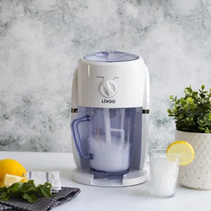 LIVOO DOM430 Eiscrusher Eiswürfel Crusheis Eiswürfelmaschine Eiskrug, 1,1 L, Kunststoff, weiß – Bild 3