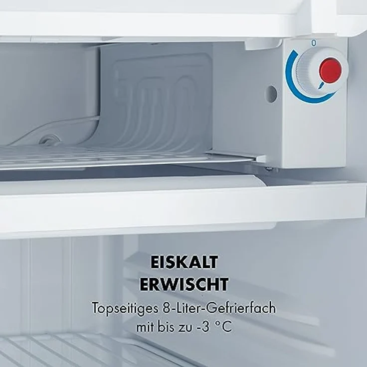 Klarstein Yummy - Kühlschrank mit Gefrierfach, 90L, 8L Gefrierfach, leise 41dB, rot – Bild 4