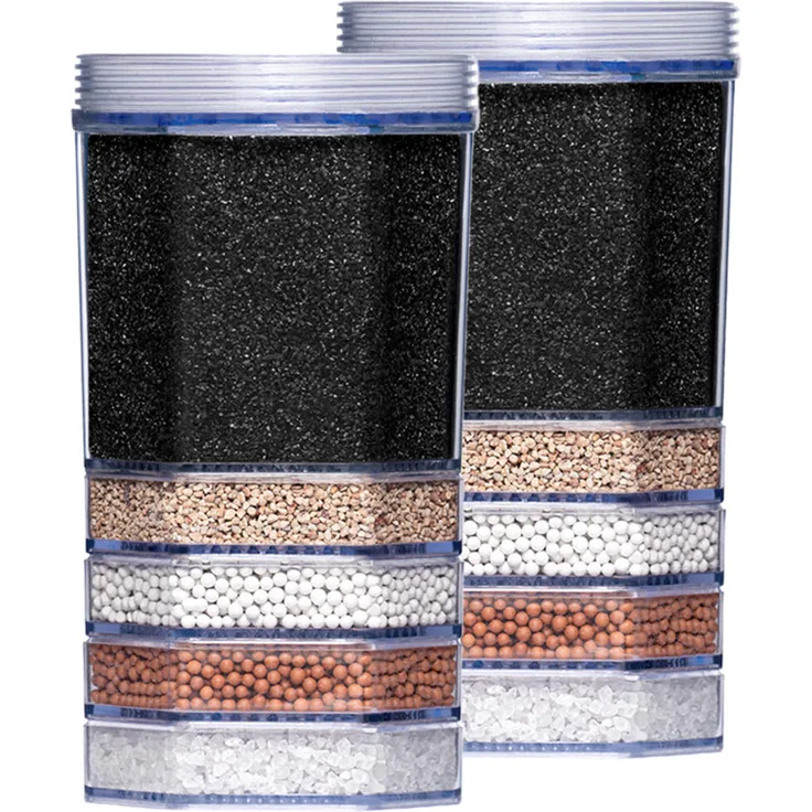 Lotus Vita Fontana Anti-Kalk Mini Filterkartusche 2x, Große 5 Kammern-Filterkartusche, für Fontana Wasserspender - schwarz