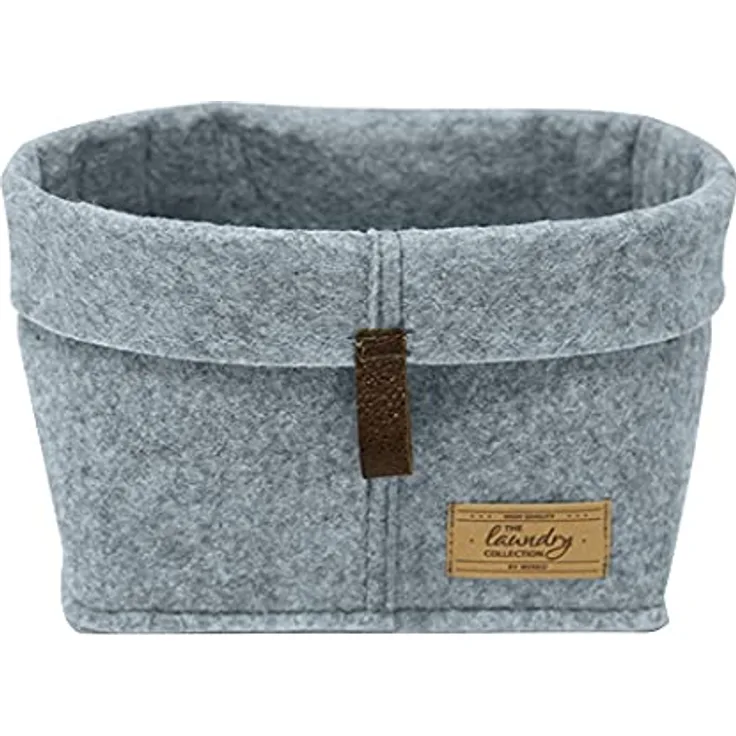 WENKO Filz-Korb Feli S, Box für mehr Ordnung und System in Schubladen und Regalen, in skandinavischem Design, für Küche, Diele oder Bad, gefertigt aus 100% Polyester, 18 x 13 x 12 cm, Grau