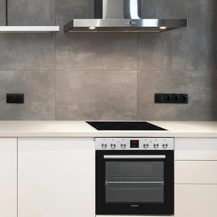 Telefunken B-HS-75-C-I Einbauherd-Set, Elektro-Herd-Kochfeld-Kombination mit 78L Backofen, Ober-Unterhitze und Umluft, glaskeramisches Kochfeld mit 4 Zonen, 60 cm, Teleskopauszug – Bild 2