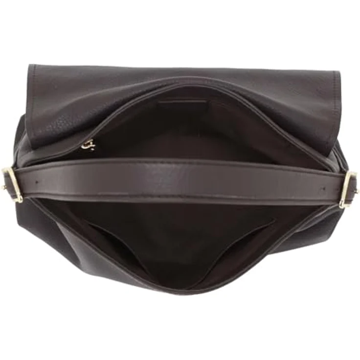Abro Carina Schultertasche, Leder 26 cm, Braun, mit abnehmbarem Umhängeriemen und Reißverschlussfach – Bild 5