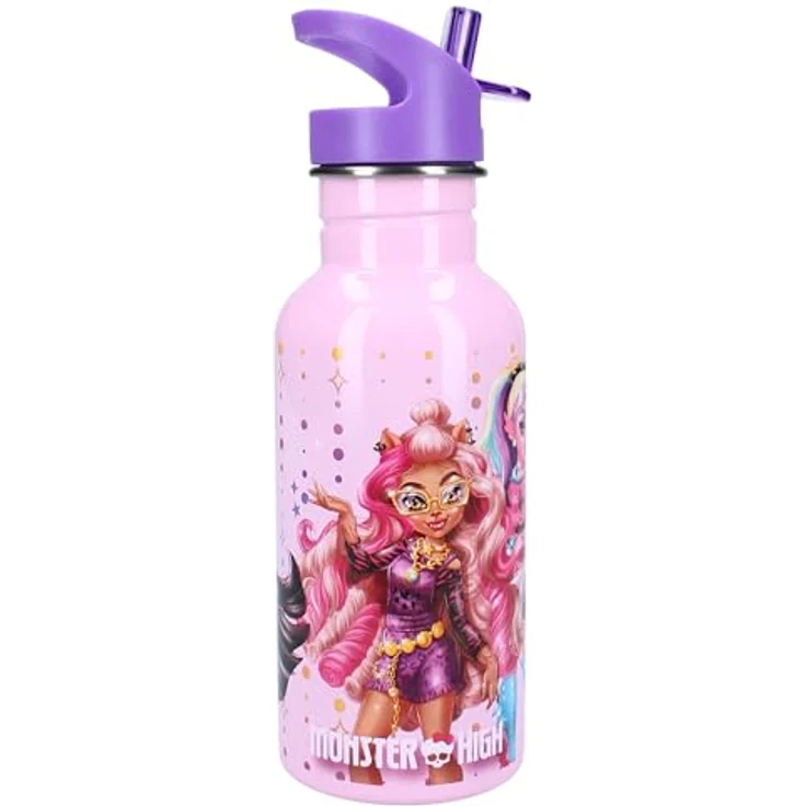 Monster High Trinkflasche, Let’s Eat! 500ml, robuste und kinderfreundliche Trinkflasche für Schule und Freizeit – Bild 3