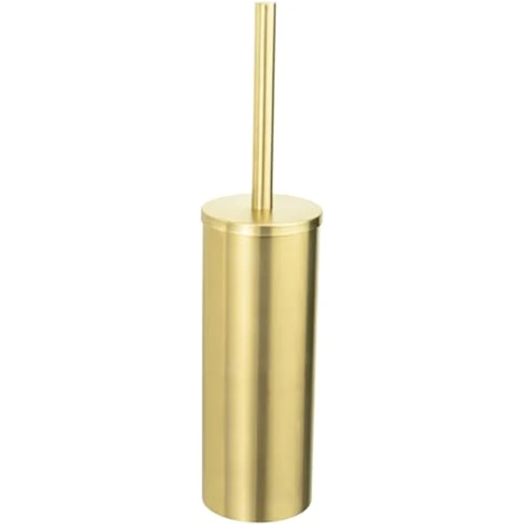 WENKO WC-Garnitur Mod. Orea, freistehend aus rostfreiem Edelstahl in Gold matt, mit herausnehmbarem Innenbehälter und Toilettenbürste Ø 9 cm, Maße Ø 9x40,5 cm – Bild 2
