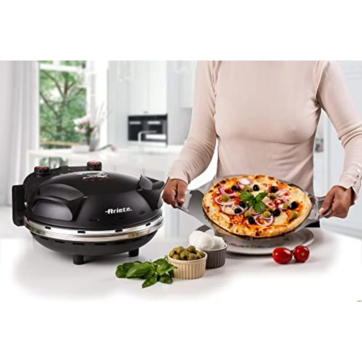 Ariete Minibackofen Pizzaofen, Pizza in 4 Minuten 917 schwarz, Vintage, Style - Heißluft-Minibackofen mit 1200 W Leistung und Oberhitze – Bild 6