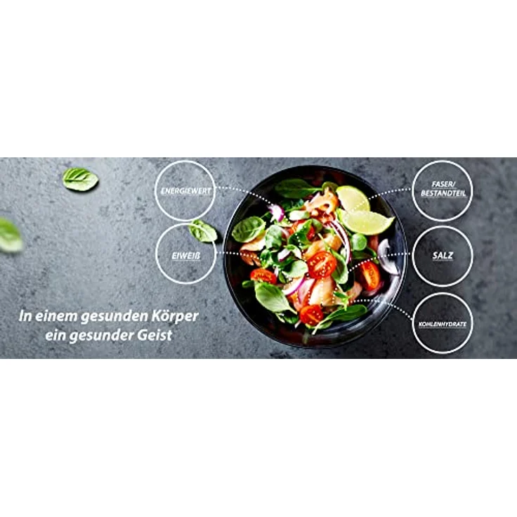 ETA Nutri Vital Elektronische Küchenwaage, 5 kg Tragkraft, 1 g Teilung, rechteckig, LCD-Display, silber – Bild 2