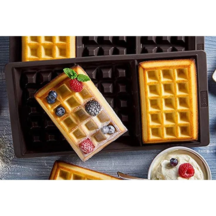 Lurch FlexiForm Waffel Silikonbackform, 3 Fach, 2er Set, Silikon, Braun, 29 x 15 x 3 cm – Bild 8