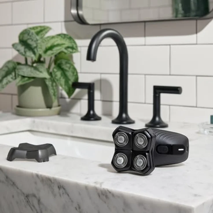 Manscaped Refining The Gentleman The Dome Shaver™ Plus Herren Kopfrasierer – Vier Doppelspur-Rotationsklingen mit SkinSafe® & FlexAdjust-Technologie, wasserdicht, USB-C-Ladung, magnetisches, abnehmbares Klingenpolster, – Bild 5