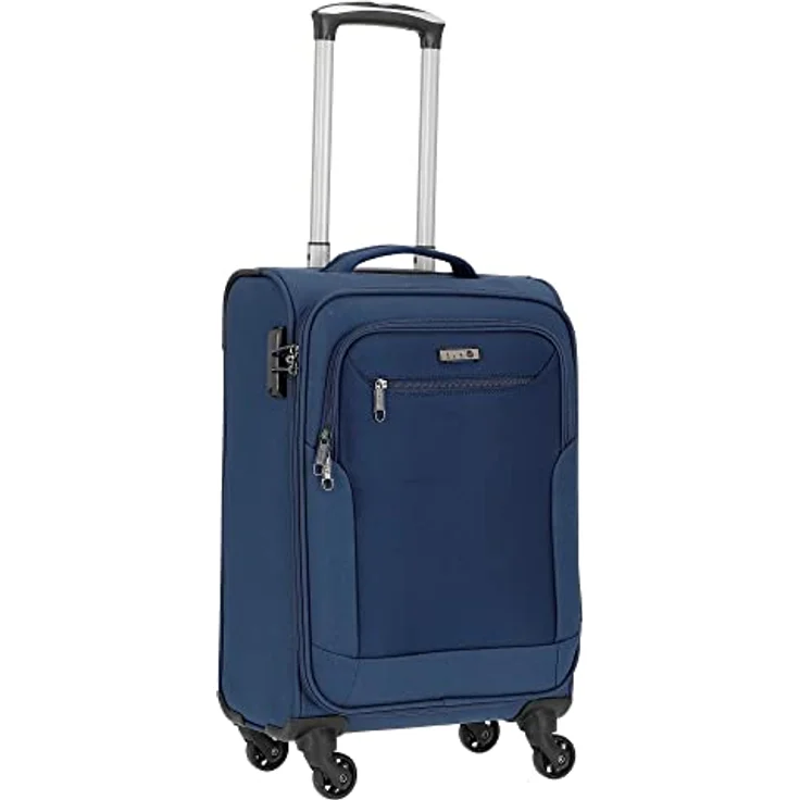 D&N Travel Line 6804 Koffer, 55 cm, 35L, blau, Bordgepäck Trolley mit Leichtlaufrollen und Teleskopgestänge – Bild 5