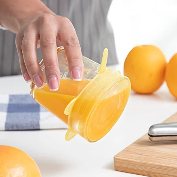 InnovaGoods 10-teiliges Set aus wiederverwendbaren, verstellbaren Küchendeckeln aus Silikon, mehrfarbig, für diverse Behälter – Bild 5