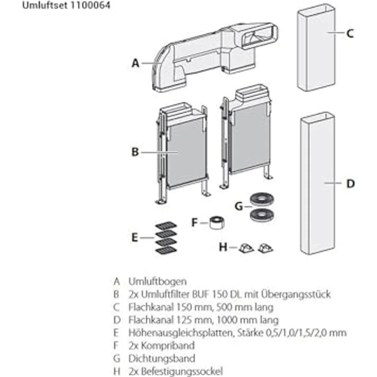 Berbel Set 1100106DLU Downline Performance BKA 83 DLP, Induktionskochfeld mit flächenbündiger integrierter Dunstabzugshaube, mattschwarz, 4 Kochzonen, Umluftset inklusive – Bild 5