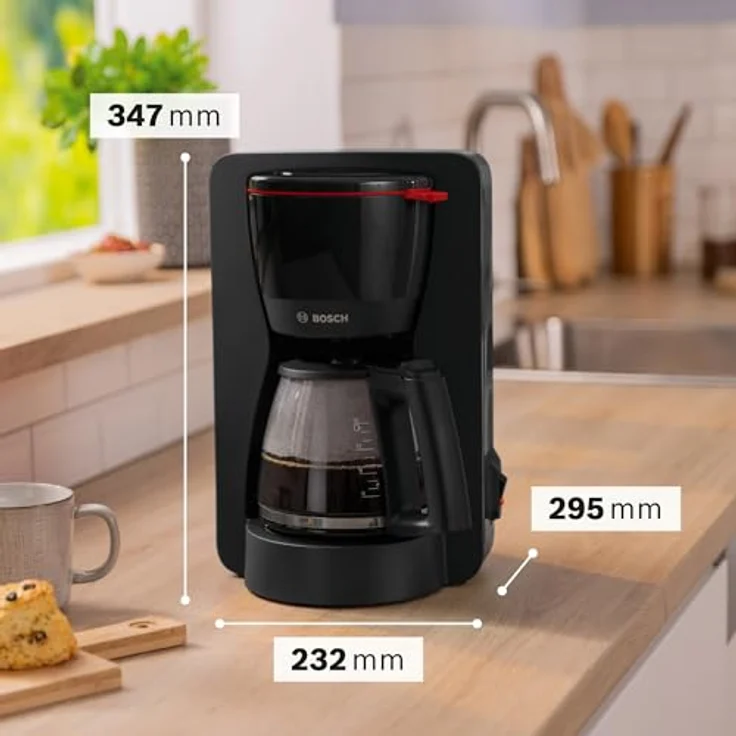 Bosch Filterkaffeemaschine MyMoment TKA2M113,1200 W, Glaskanne 1,25 l, für 10-15 Tassen, 40min Warmhaltefunktion, Schwarz matt – Bild 2