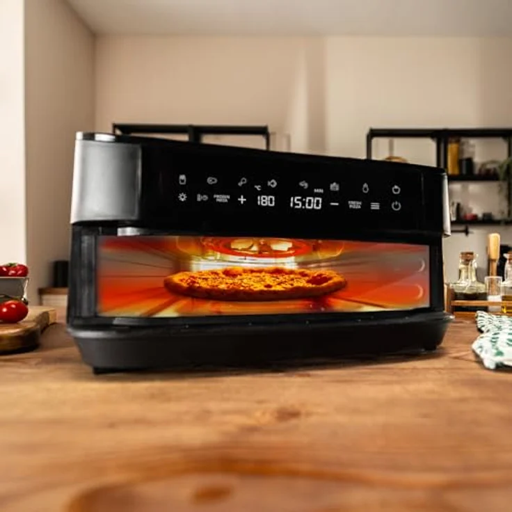 Cecotec Pizza & Fry 7000, Elektrischer Ofen für Pizza 7 l, 2200 W, 13 Zoll, Digitales Touchscreen, 8 Programme, Temperatur von 40-230 °C, Pizzastein, Ober- und Unterhitze – Bild 4