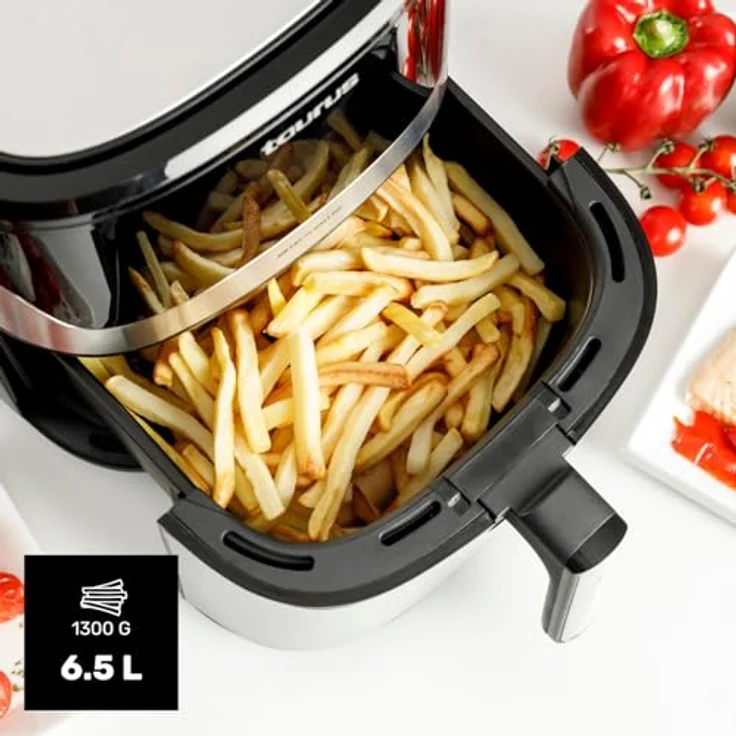 Taurus Air Fryer Digital 7S Wall HD, ölfreie Fritteuse mit 6,5l Kapazität, 8 Programmen, HD-Display, BPA- und PFOA-frei, kühl bleibender Griff – Bild 4