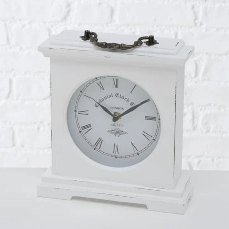 Boltze Tischuhr Betty (Farbe Weiß, Höhe 24 cm, für den Indoorbereich, Analoge Uhr, Dekoobjekt, Dekoration) 5231600, Normal – Bild 3