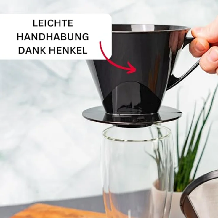 Westmark Kaffeefilter-Filterhalter, Für bis zu 4 Tassen Kaffee, Filtergröße 4, Kunststoff, Four, Schwarz, 24442261 – Bild 5