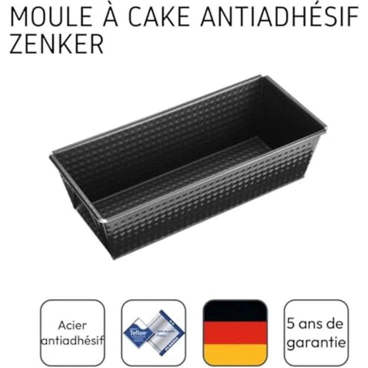 Zenker Kastenform, Königskuchenform mit Antihaftbeschichtung, hochwertige Backform in schwarz (Kuchenform: ca.305x115x70 mm), Menge: 1 Stück – Bild 5