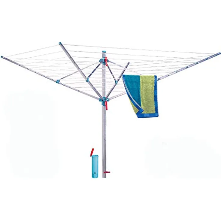 Blome Wäschespinne Medium Plus 60m inkl. Bodenhülse - Wäsche Spinne draußen, Made in Germany