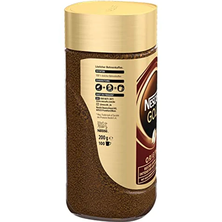 Nescafé Gold Original, löslicher Bohnenkaffee aus erlesenen Kaffeebohnen, koffeinhaltig, vollmundig & aromatisch, Menge: 6er Pack (6 x 200 g) – Bild 6