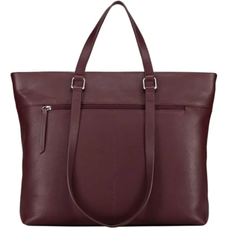 Jost Lysa Business Shopper, 100% Leder mit Laptopfach, 36 cm, rot – Bild 3