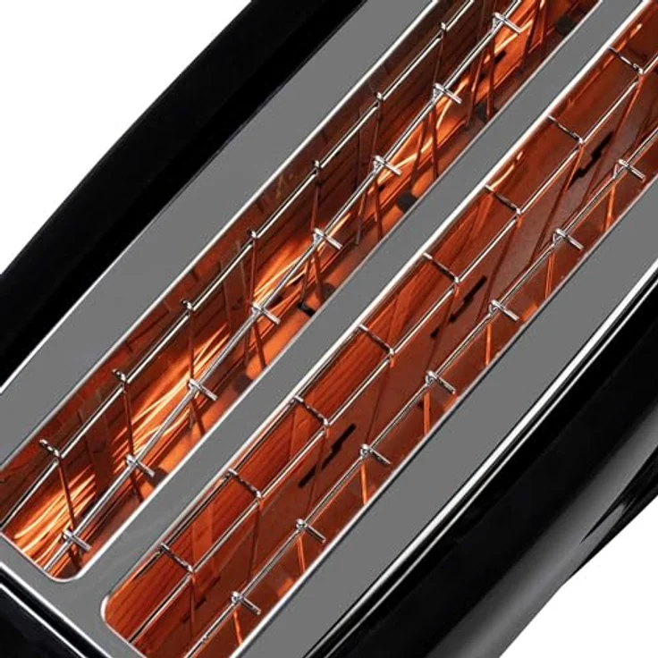 JATA JETT1585 Toaster für 2 lange Scheiben (25 x 3 cm) 7 Bräunungsstufen Auftaufunktion und Warmhaltefunktion Automatische Zentrierung Krümelschublade – Bild 3