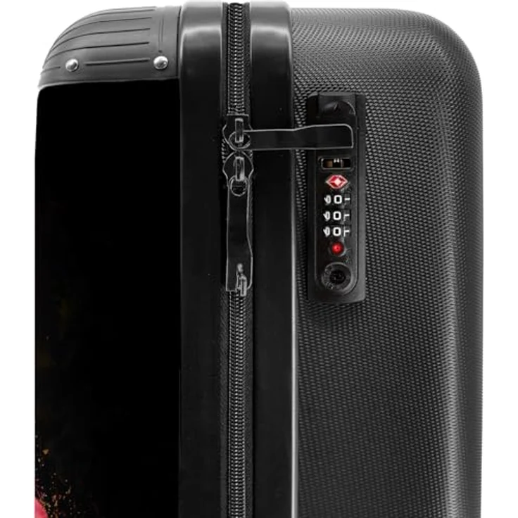 NoBoringSuitcases.com© Hartschalen-Trolley Affe mit bunter Weste 55x35x20cm, 4 Rollen, Handgepäck Koffer Flugzeug – Bild 5