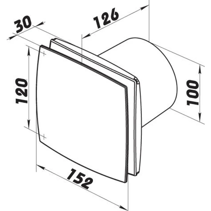 Vents Wandventilator Kleinraumventilator 100 LD, Weiß, 14 W Leistung, 88 m³/h Luftdurchsatz – Bild 2