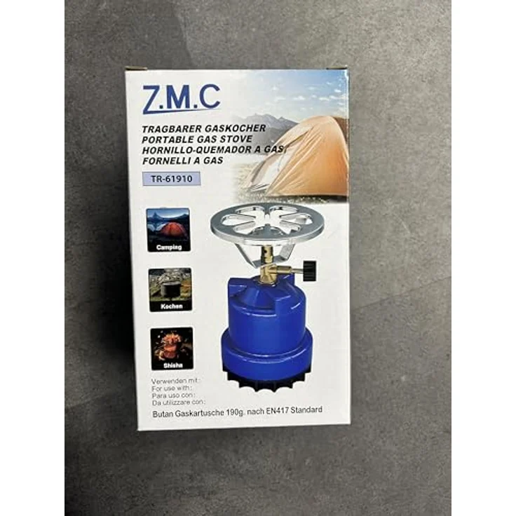 Z.M.C Campingkocher, tragbarer Gaskocher 1110 W, Kohleanzünder für Stechgaskartuschen, leicht und kompakt, ideal für Camping und Outdoor-Abenteuer – Bild 2