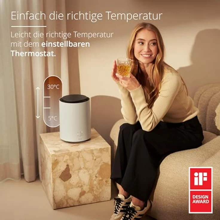 Duux Threesixty 2 Elektrischer Raumheizlüfter Keramik Android iOS Indoor Tisch-Bank Tisch Weiß,  – Bild 2